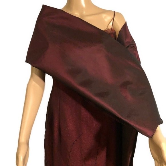 Georgiou Studio Wine Spaghetti Straps Evening Gown - Picture 8 of 9